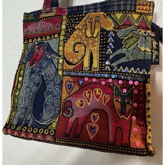 VTG Laurel Burch Shoulder Bag Tapestry Beaded - Picture 1 of 5
